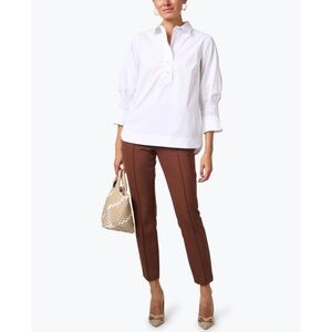 Hinson Wu White Morgan Cotton Minimalist Blouse Size 1X